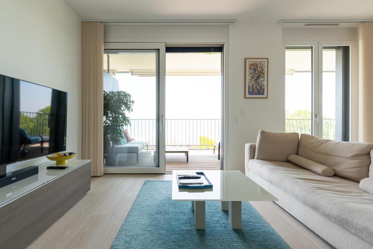 Les Terrasses De Lavaux 1 - Appartement De Luxe Avec Vue Panoramique Et Piscine Puidoux Екстериор снимка