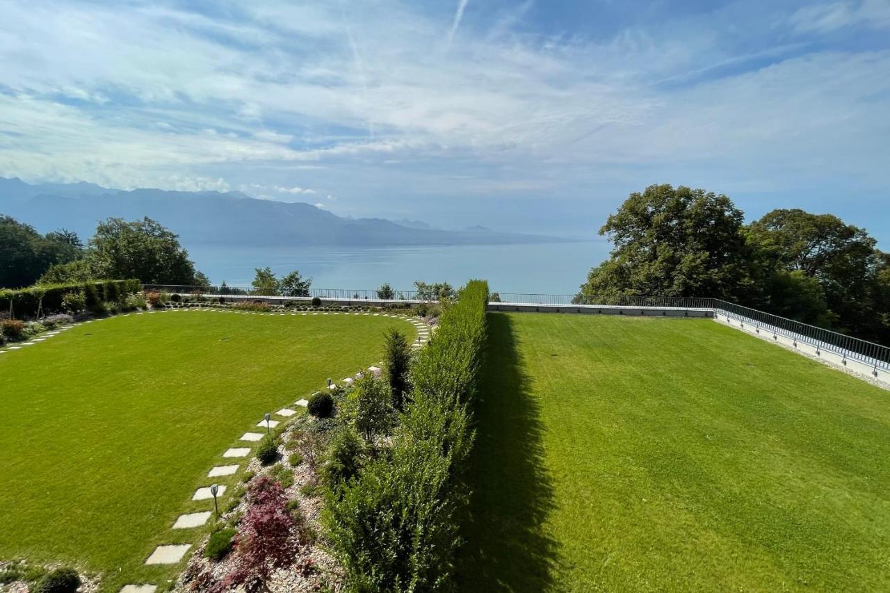 Les Terrasses De Lavaux 1 - Appartement De Luxe Avec Vue Panoramique Et Piscine Puidoux Екстериор снимка